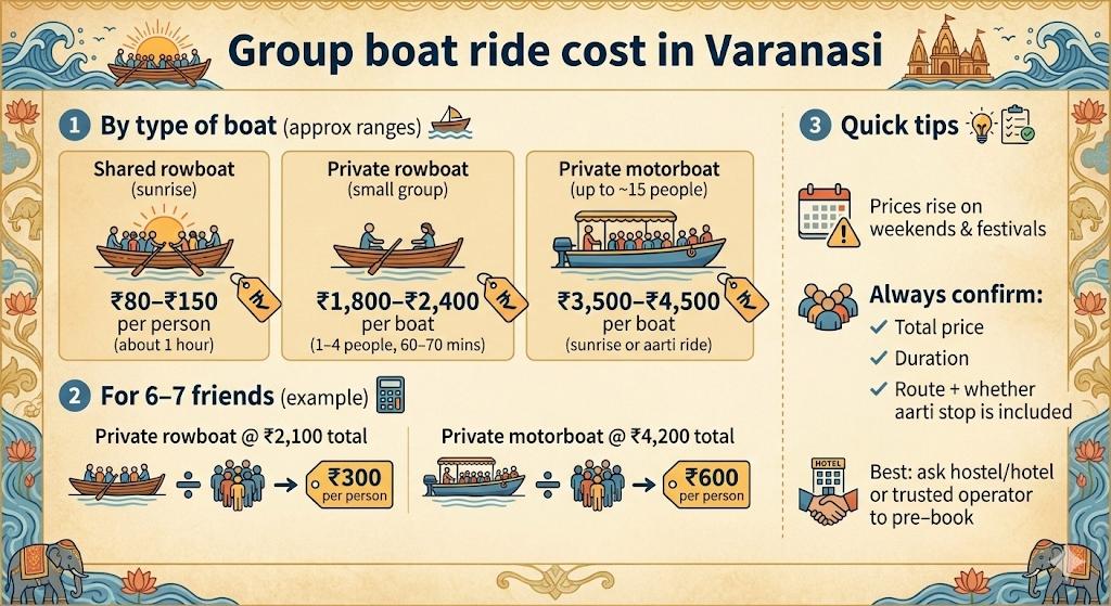 Varanasi Group Boat Cost