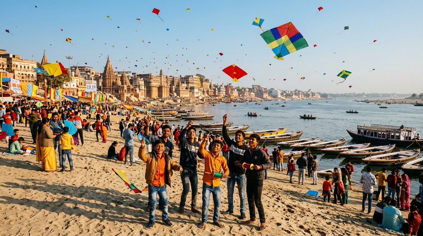 Makar Sankranti Varanasi Sandbed Kites