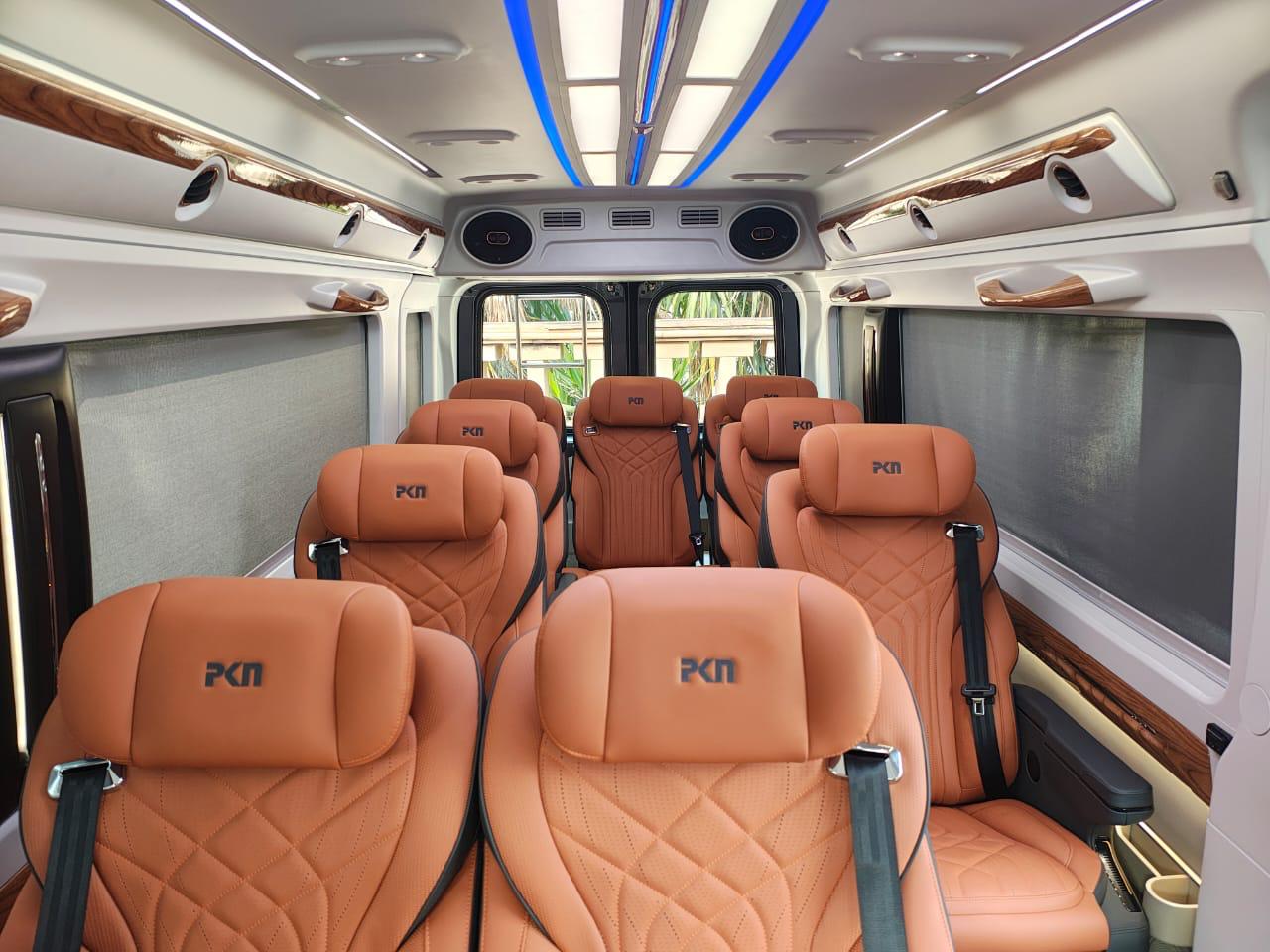 Luxury Tempo Traveller interior for group pilgrimage