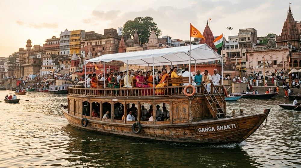Bajra Boat Booking in Varanasi (Traditional Double-Decker Wooden Boat) - River Ganga Boat Booking