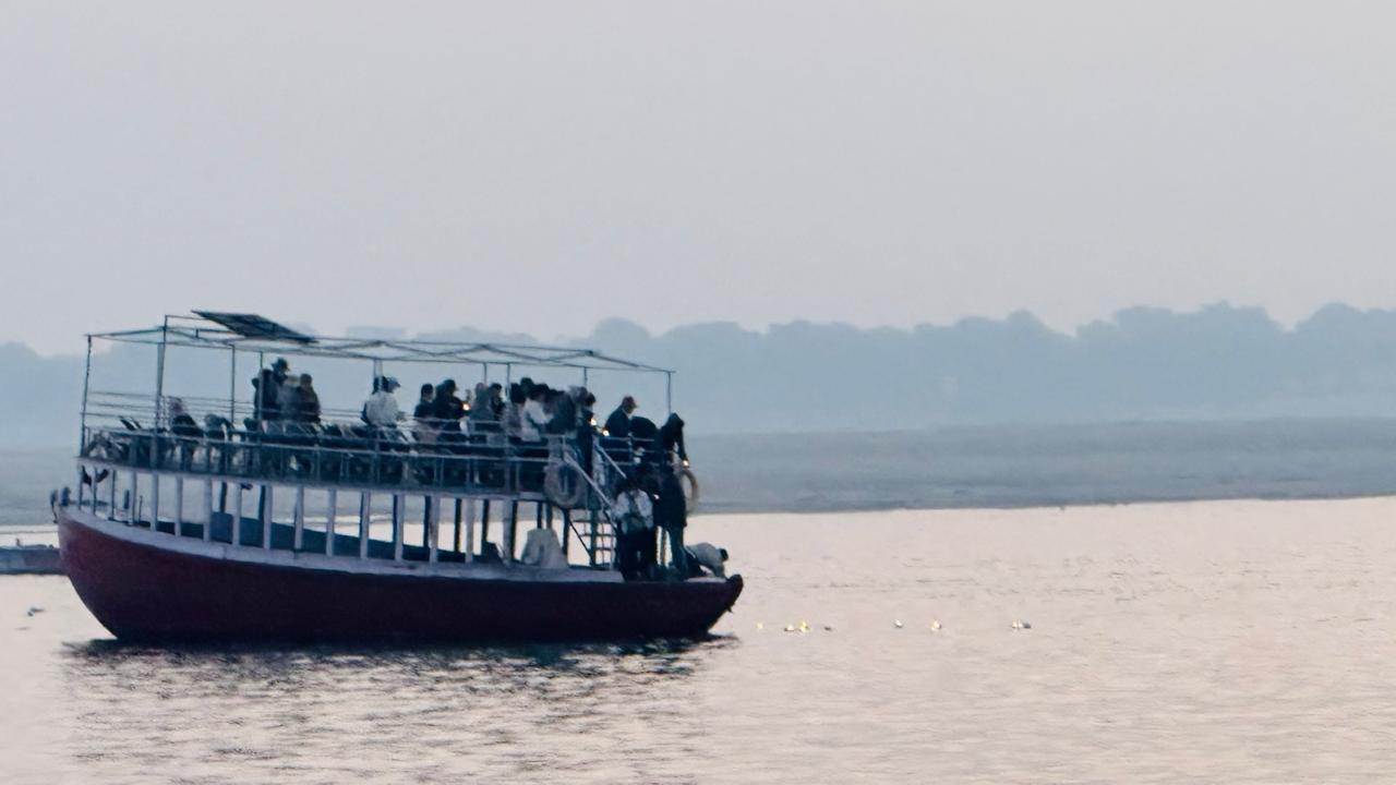 A traditional bajra boat on the river Ganges